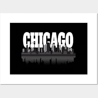 Chicago Windy City Skyline And Reflection Posters and Art